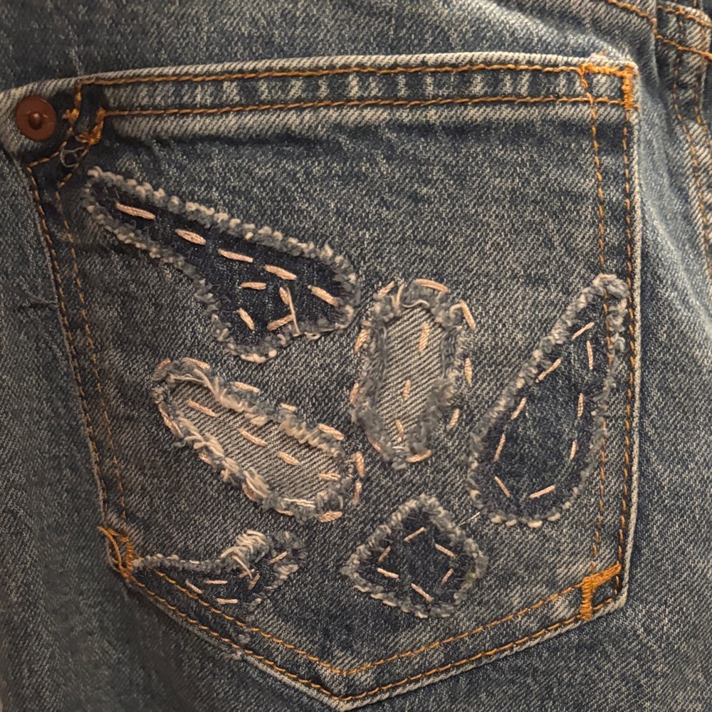 Pilcro and the Letterpress Blue Embroidered Boyfriend‎ Jeans, sz 26 - Picture 8 of 10